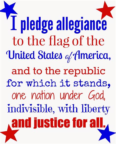 Free Printable Pledge Of Allegiance